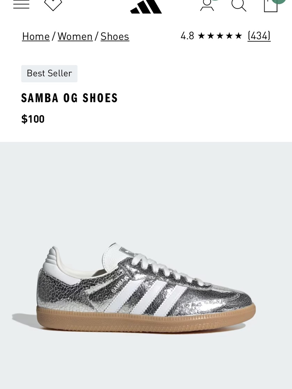adidas Samba OG Silver unisex NWT